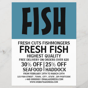 Modern Bold, Fishmonger/Wife, Fish Market Flyer