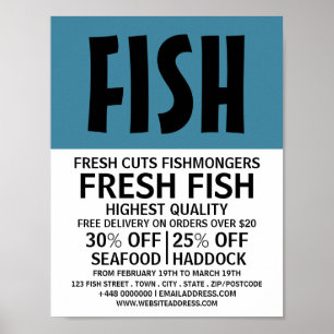 Modern Bold, Fishmonger/Wife, Fish Market Poster