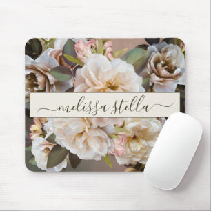 Modern Bold Floral Magnolia   Girly Gift Mouse Mat