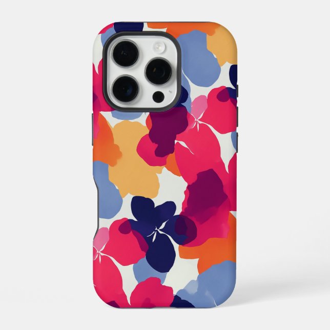 Modern Bold Floral Pattern iPhone Case (Back)