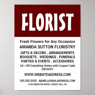 Modern Bold, Floristry Advertising Poster