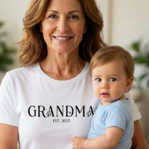 Modern Bold Font Established Grandma