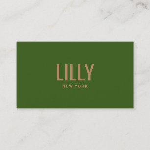 Modern Bold Font Green Business Card