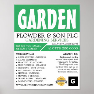 Modern Bold, Gardening Service, Horticulturist Poster