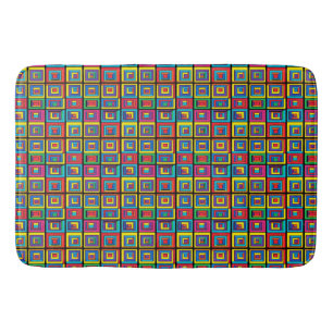 Modern Bold Geometric Tiles Bath Mat