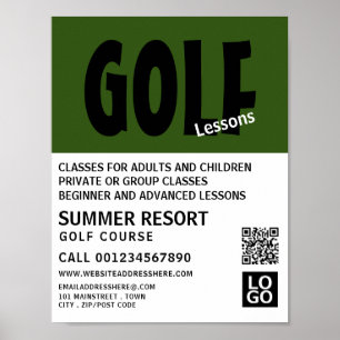 Modern Bold, GoIf Lesson Advertising Poster