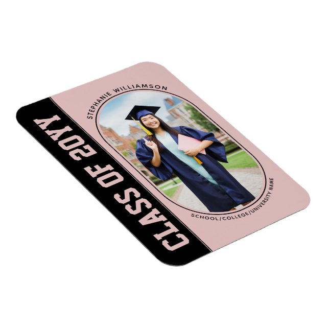 Modern Bold Grad Photo School College Graduation Magnet (Right Side)
