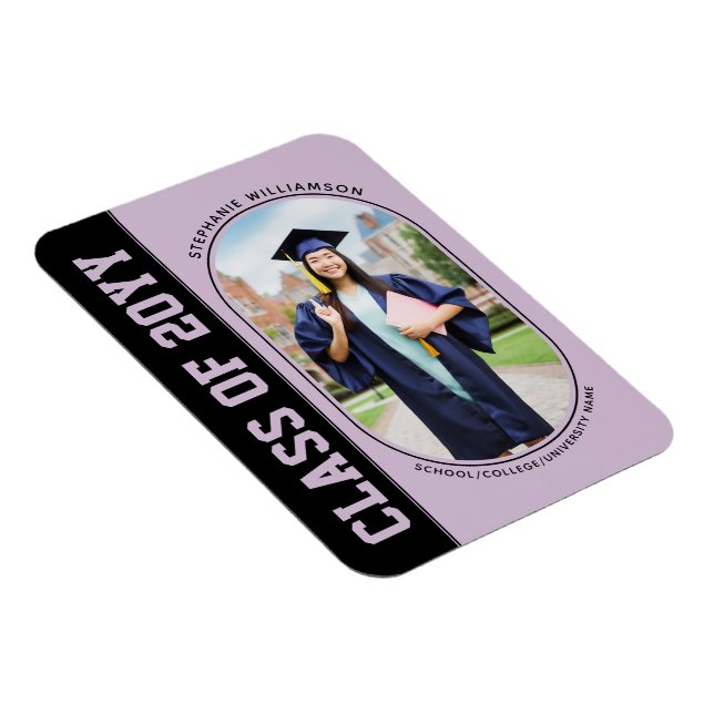 Modern Bold Grad Photo School College Graduation Magnet (Right Side)