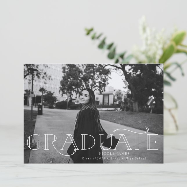Modern Bold Graduation Announcement (Standing Front)