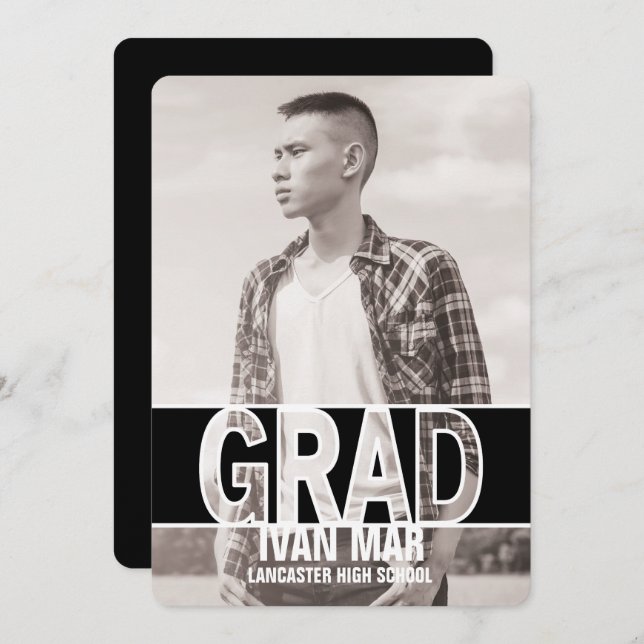 Modern, Bold Graduation Announcements (Front/Back)