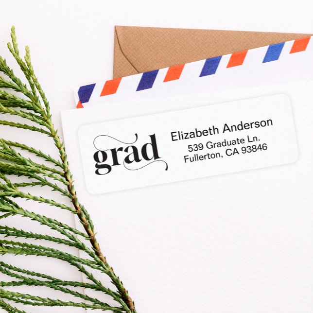 Modern Bold Graduation Invitation Return Address (Creator Uploaded)
