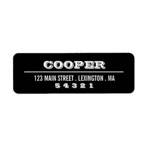 Modern Bold Graphic Black   White Address Label