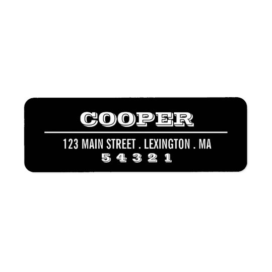 Modern Bold Graphic Black | White Address Label