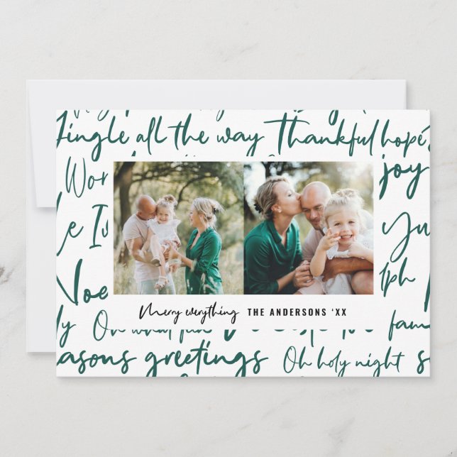 Modern bold graphic christmas photo holiday card (Front)