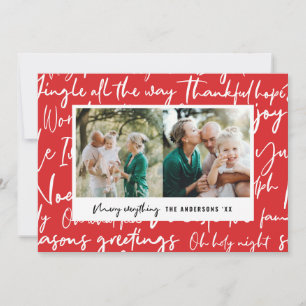 Modern bold graphic christmas photo holiday card