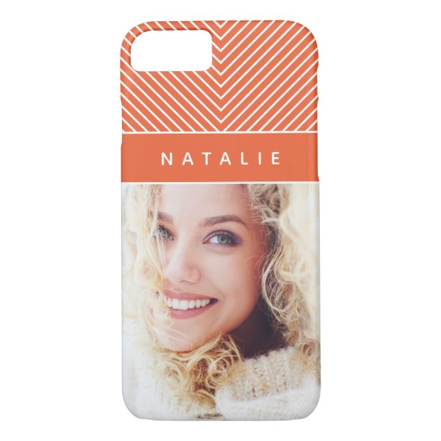 Modern, bold, graphic geometric stripe personalise Case-Mate iPhone case (Back)