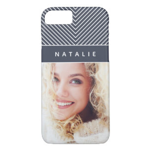 Modern, bold, graphic geometric stripe personalise iPhone 8/7 case