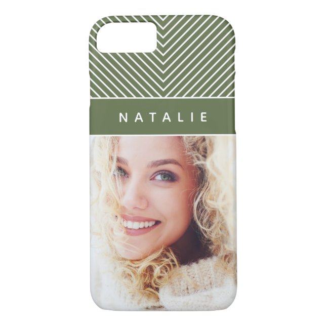 Modern, bold, graphic geometric stripe personalise Case-Mate iPhone case (Back)