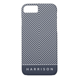 Modern, bold, graphic geometric stripe personalise iPhone 8/7 case