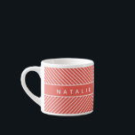 Modern, bold, graphic geometric stripe personalise espresso cup<br><div class="desc">Modern,  bold,  graphic geometric personalise chevron stripe design. Colour can be changed.</div>