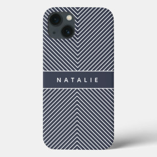 Modern bold, graphic geometric stripe personalised Case-Mate iPhone case