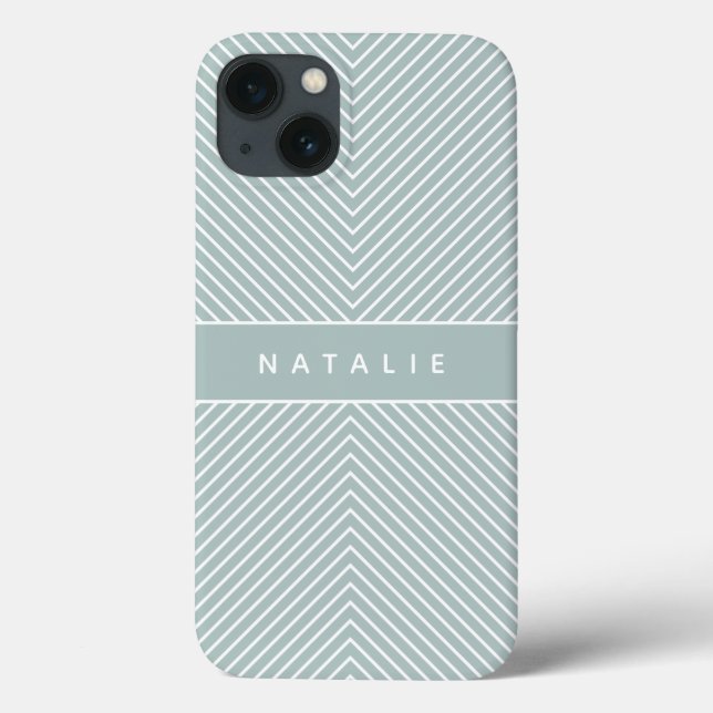 Modern bold, graphic geometric stripe personalised Case-Mate iPhone case (Back)