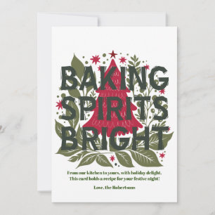 Modern bold graphic typography recipe holiday card