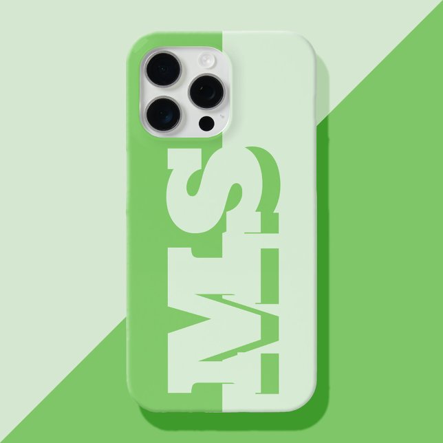 Modern Bold Green Initial Monogram Case-Mate iPhone Case (Creator Uploaded)