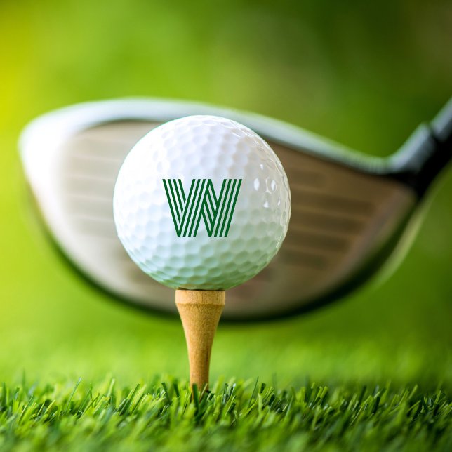 Modern Bold Green Monogram Golf Balls (Modern Bold Green Monogram Golf Balls)