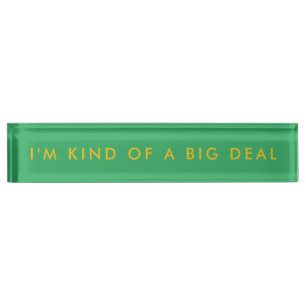 Modern Bold Green Yellow Bright Desk Name Plate