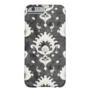 Modern bold grey black ikat tribal pattern barely there iPhone 6 case