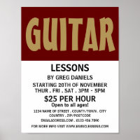 Modern Bold, Guitar Lessons Advertising