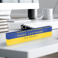 Modern Bold Half Yellow Navy Blue Title