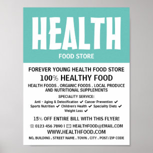 Modern Bold, Health Food Store Advertising Poster