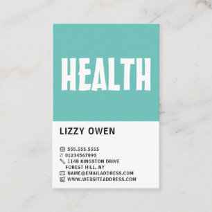 Modern Bold, Health Food Store Business Card