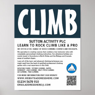 Modern Bold, Hiking & Climbing Advertising Poster