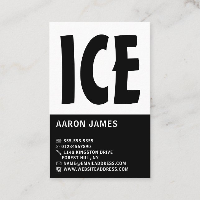 Modern Bold, Hockey Player, Hockey Coach Business Card (Front)