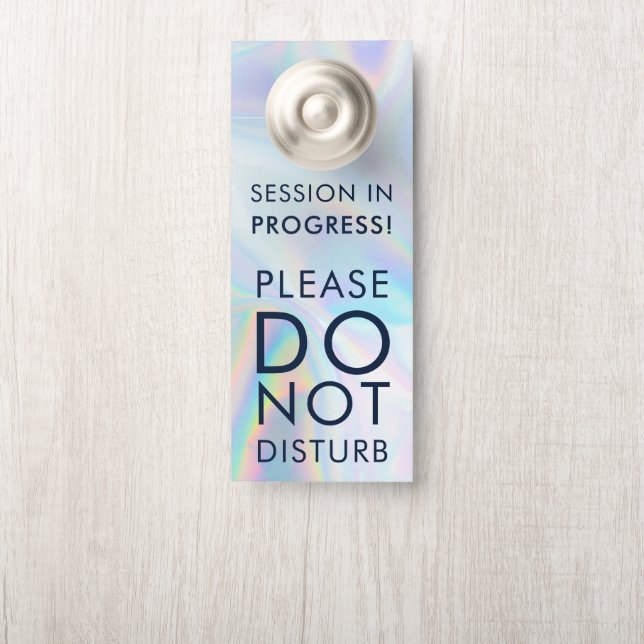 Modern Bold Holographic Do Not Disturb Door Hanger (On Knob)