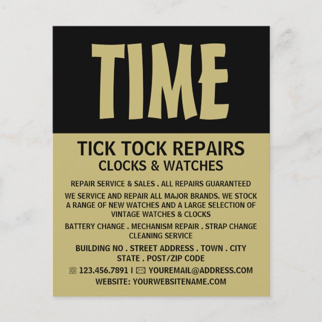 Modern Bold, Horologist Advertising Flyer (Front)