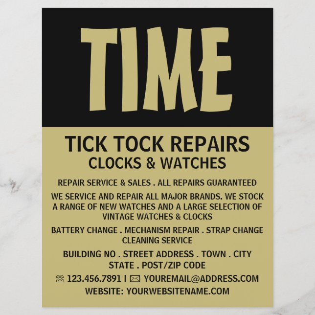 Modern Bold, Horologist Advertising Flyer (Front)