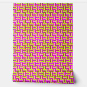 Modern Bold Hot Pink - Yellow Abstract Pattern Wallpaper