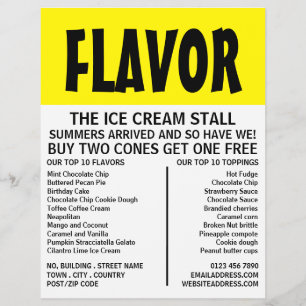 Modern Bold, Ice Cream Parlour Advertising Flyer