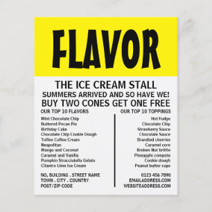 Modern Bold, Ice Cream Parlour Advertising Flyer