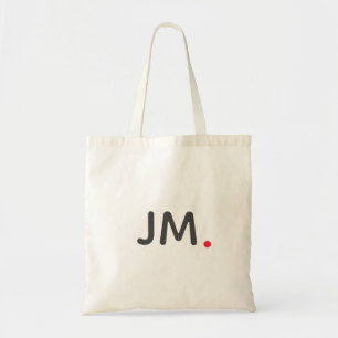 Modern Bold Initials Red Monogram Christmas Cute Tote Bag