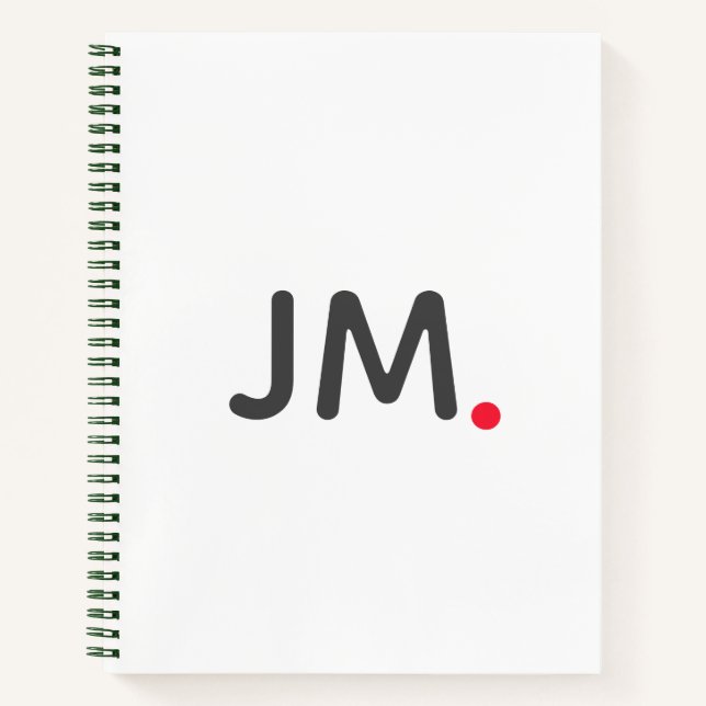 Modern Bold Initials | Striking Statement Fun Blue Notebook (Front)