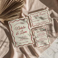 Modern Bold Ivory Fun Retro Funky Unique Wedding