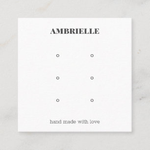 Modern Bold Jewellery 3 stud Earring Display Square Business Card