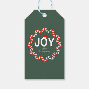 Modern Bold JOY Simple Elegant Christmas Family Gift Tags