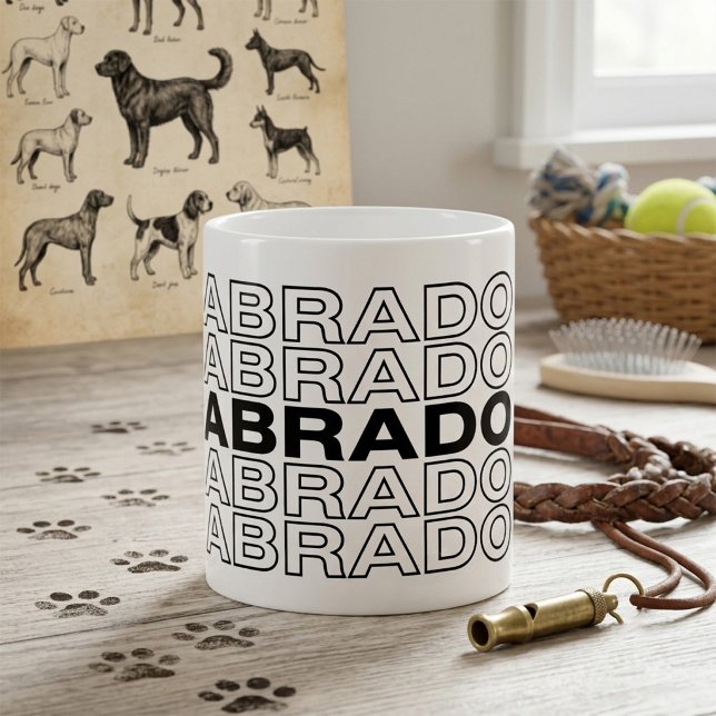 Modern Bold Labrador Typography Graphic  Coffee Mug (Creator Uploaded)