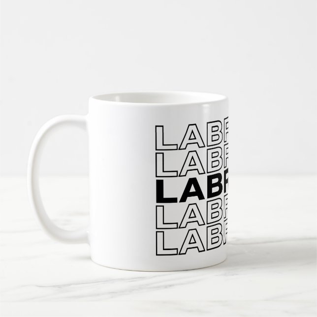 Modern Bold Labrador Typography Graphic  Coffee Mug (Left)
